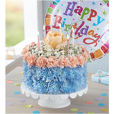 Birthday Wishes Flower Cake&trade; Coastal